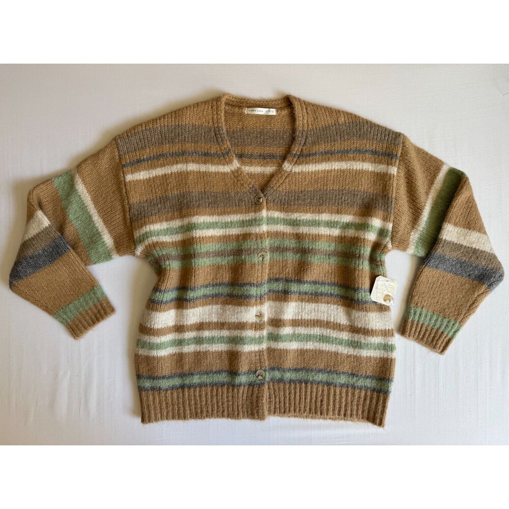 Altar'd State Earth Tone Striped Knit Cardigan | NWT | Size Large